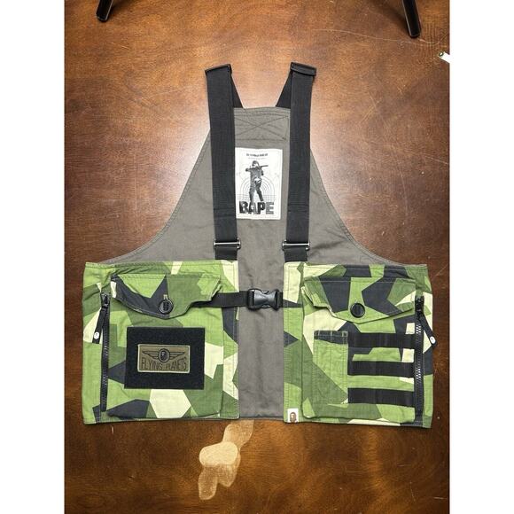 2018 Japan Bape Autumn/Winter Season Splinter Camo Military Vest Bag Olive Drab - Picture 15 of 16